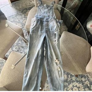H&M Distressed Jean Overalls